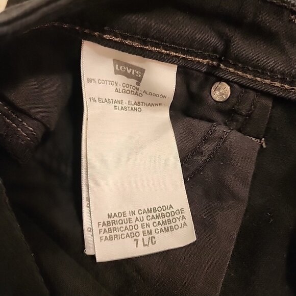 Vintage Levis Low Rise Skinny Jeans Black Size 7 Y2K 90s - Picture 5 of 6
